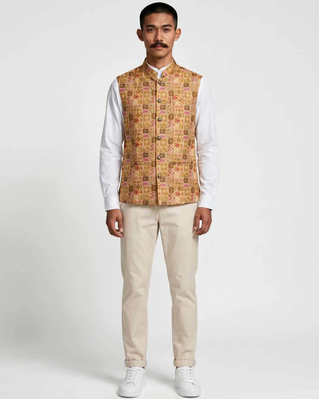 Naksha Saffron Nehru Jacket