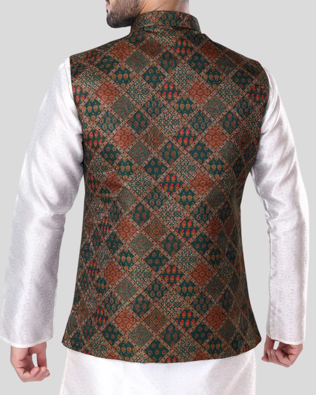 Teal Mirage Nehru Jacket