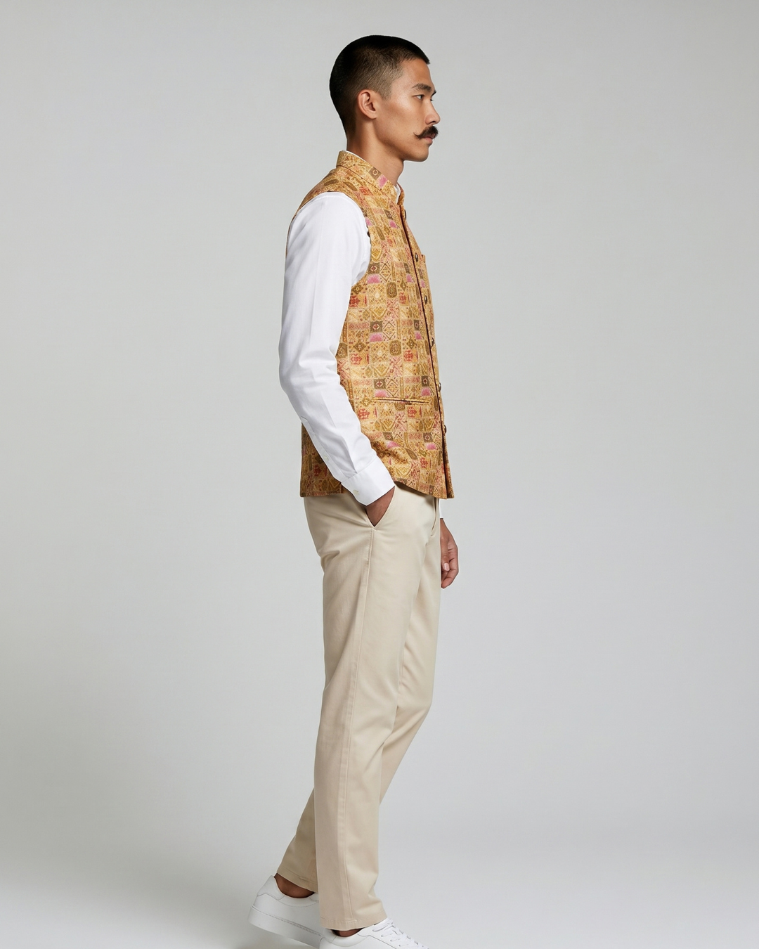 Naksha Saffron Nehru Jacket