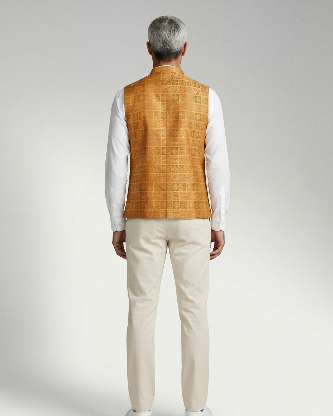 Surya Orange Mens Indian Waistcoat