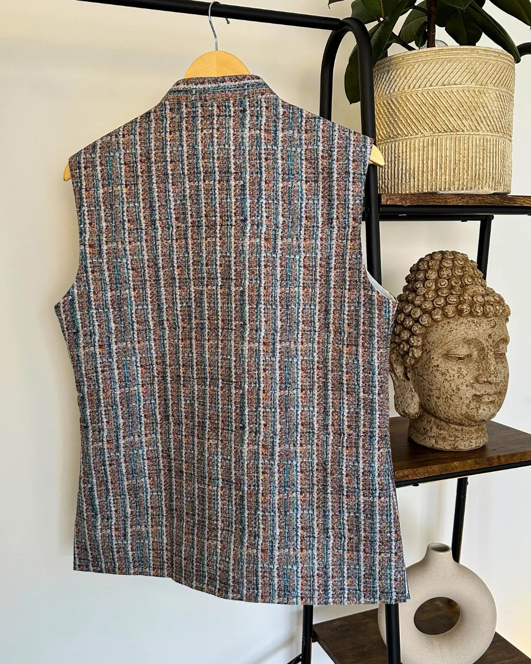 Boucle Blue Mens Indian Waistcoat Indicoat
