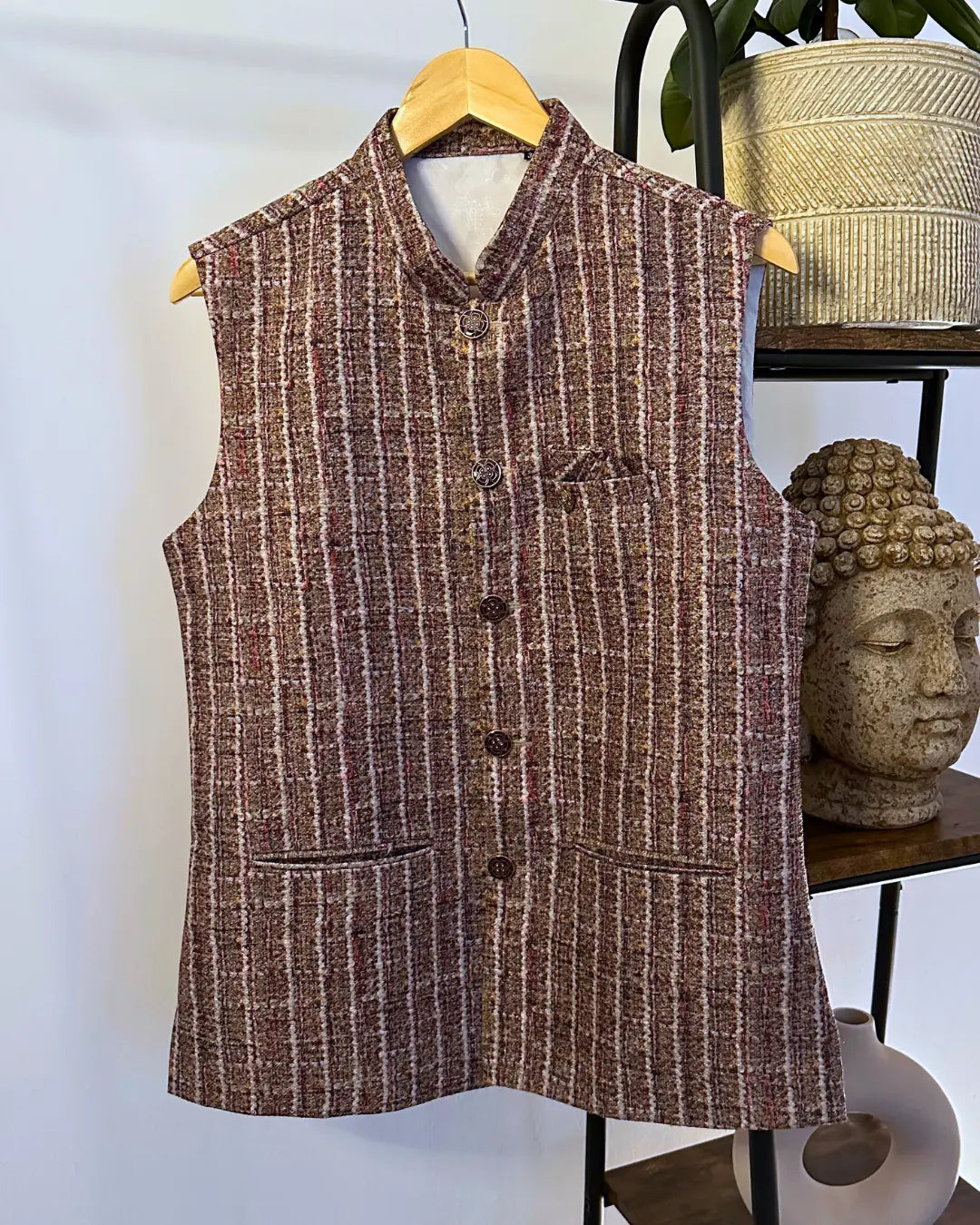 Boucle Pink Mens Indian Waistcoat Indicoat