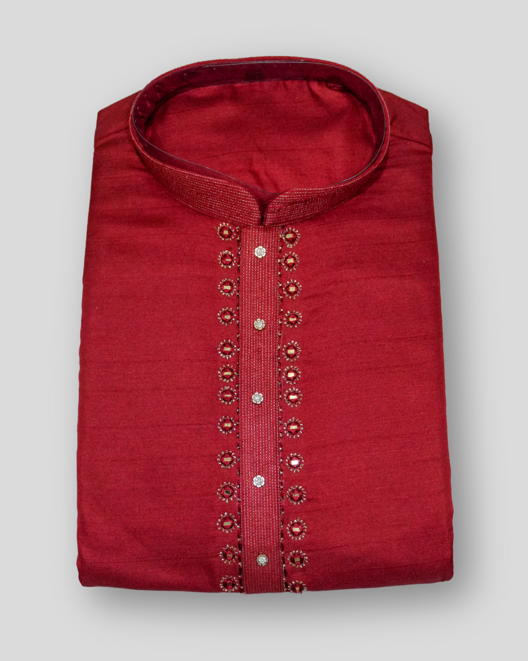 Embroidered Red Kurta