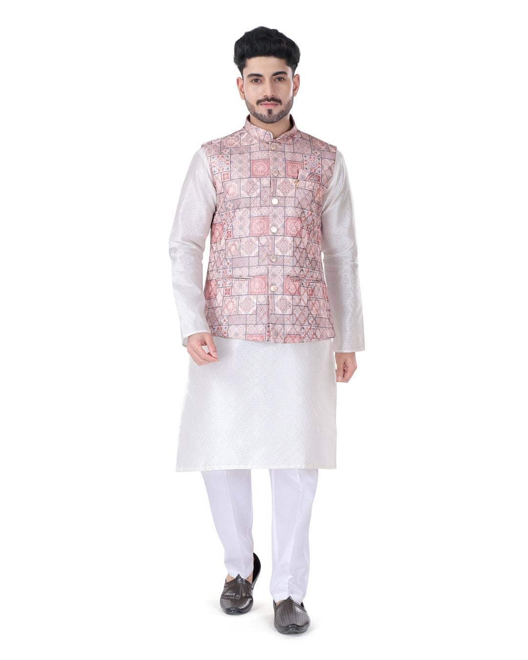 Mauve Frame Nehru Jacket