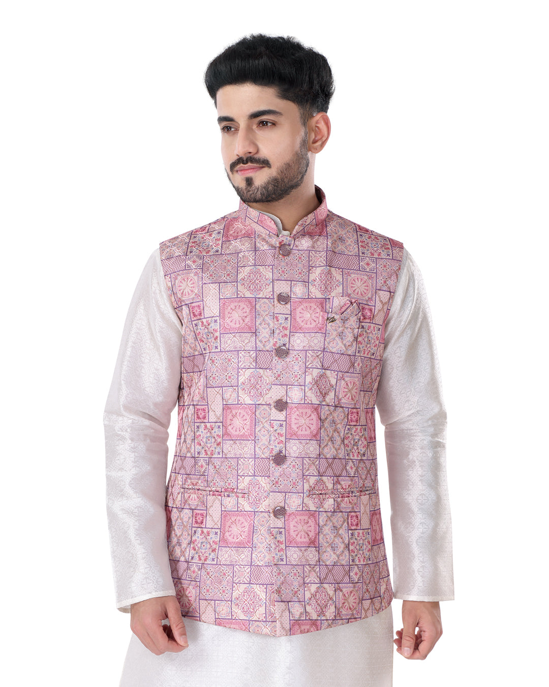Plum Frame Nehru Jacket