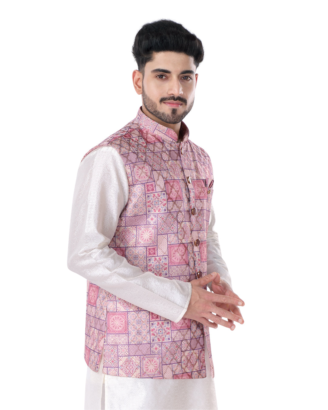 Plum Frame Nehru Jacket