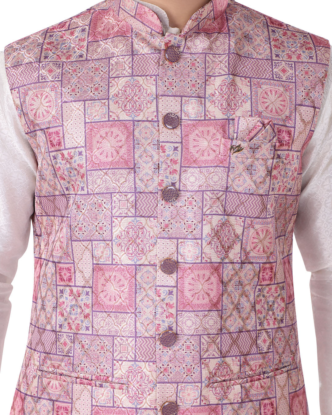 Plum Frame Nehru Jacket