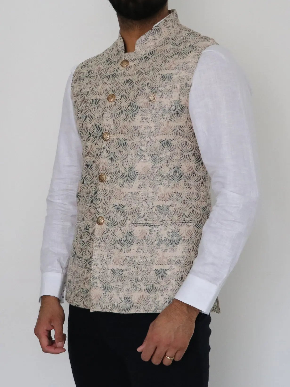 Heritage Pink Mens Indian Waistcoat Indicoat