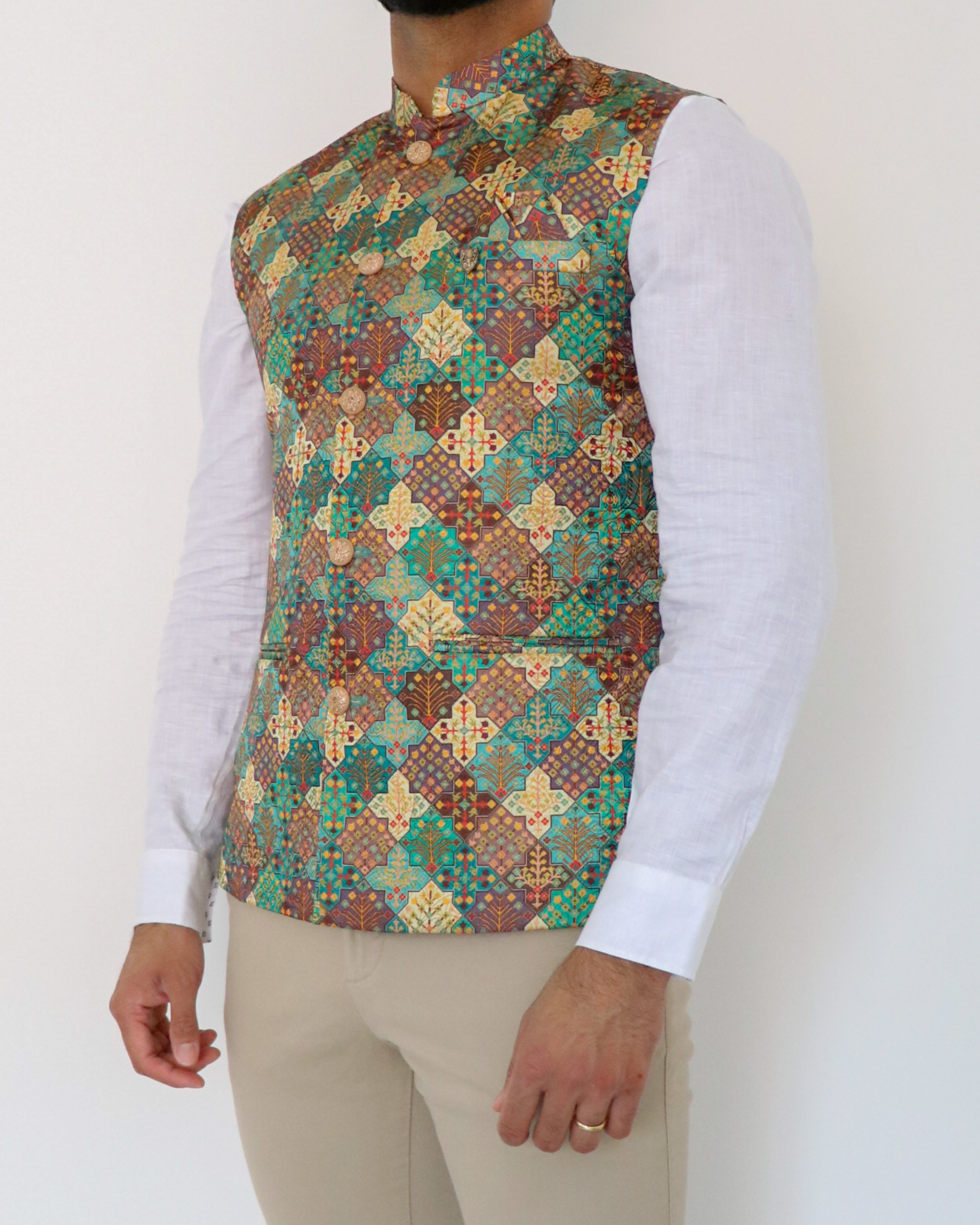 Retro Green Nehru Jacket