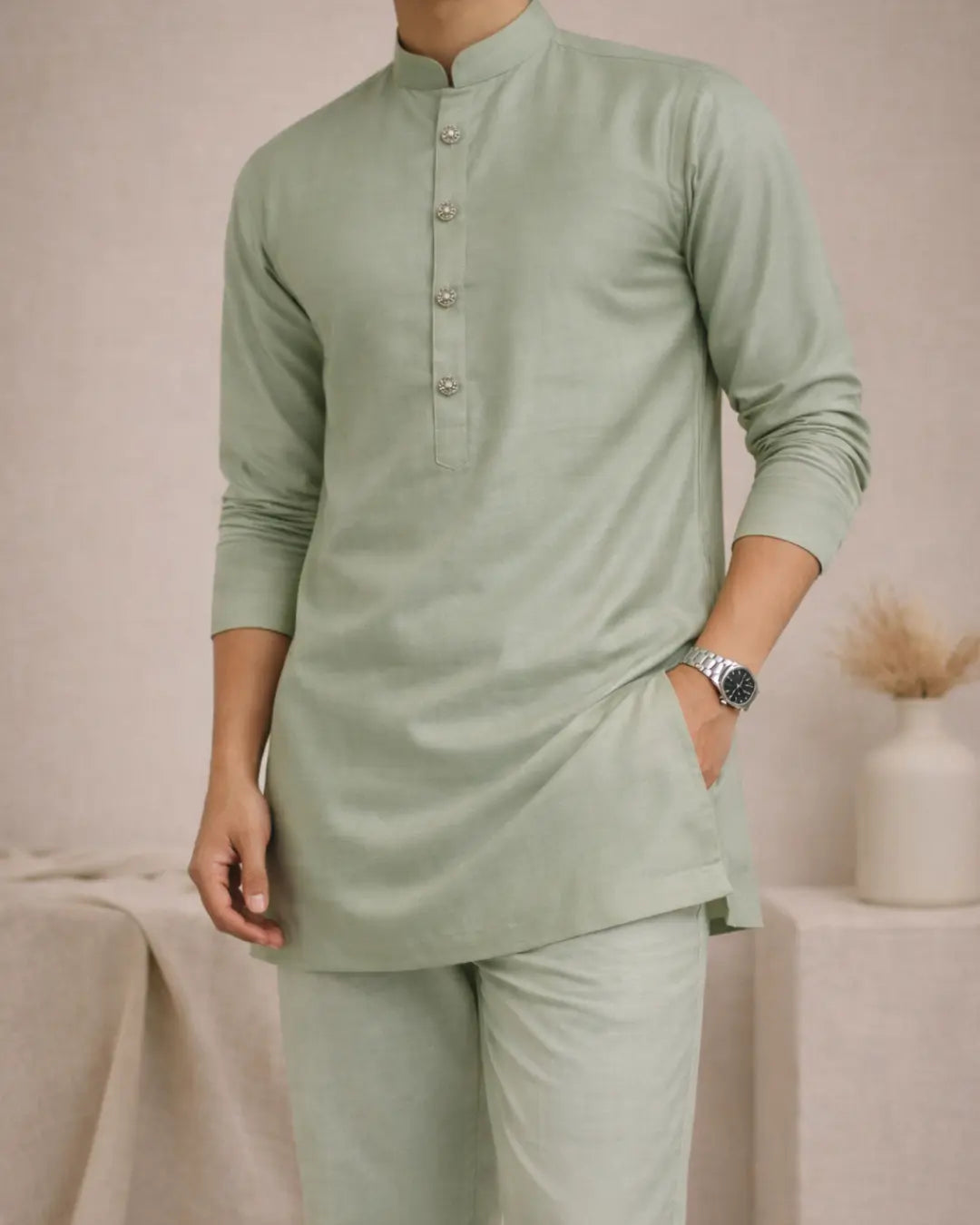 Sage Kurta Set Indicoat
