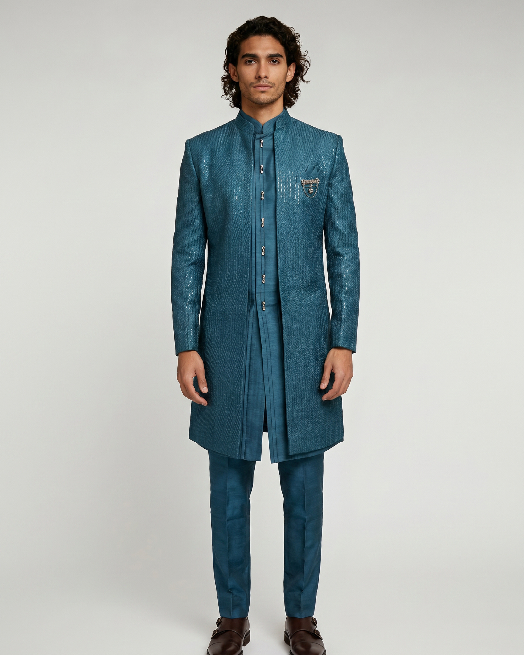 Emerald Three Piece Sherwani