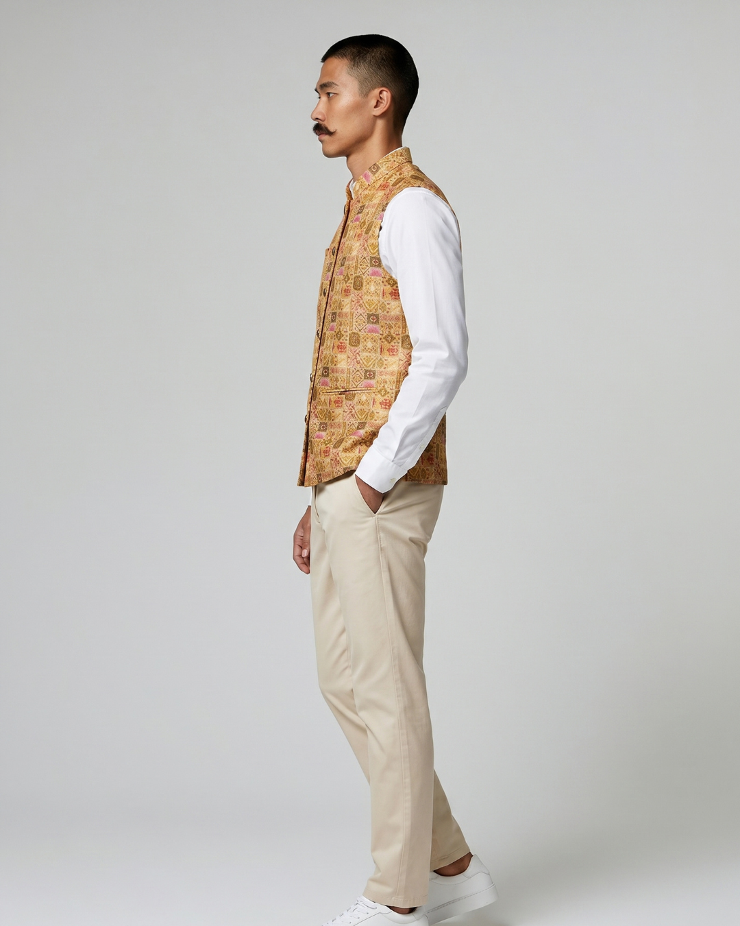 Naksha Saffron Nehru Jacket
