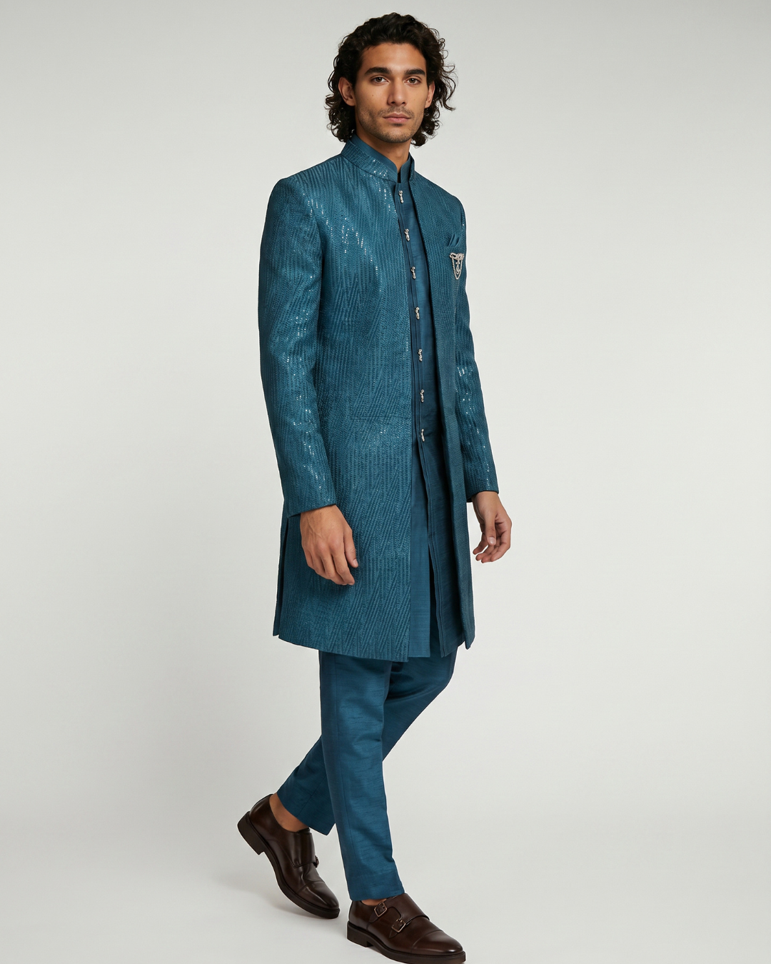 Emerald Three Piece Sherwani