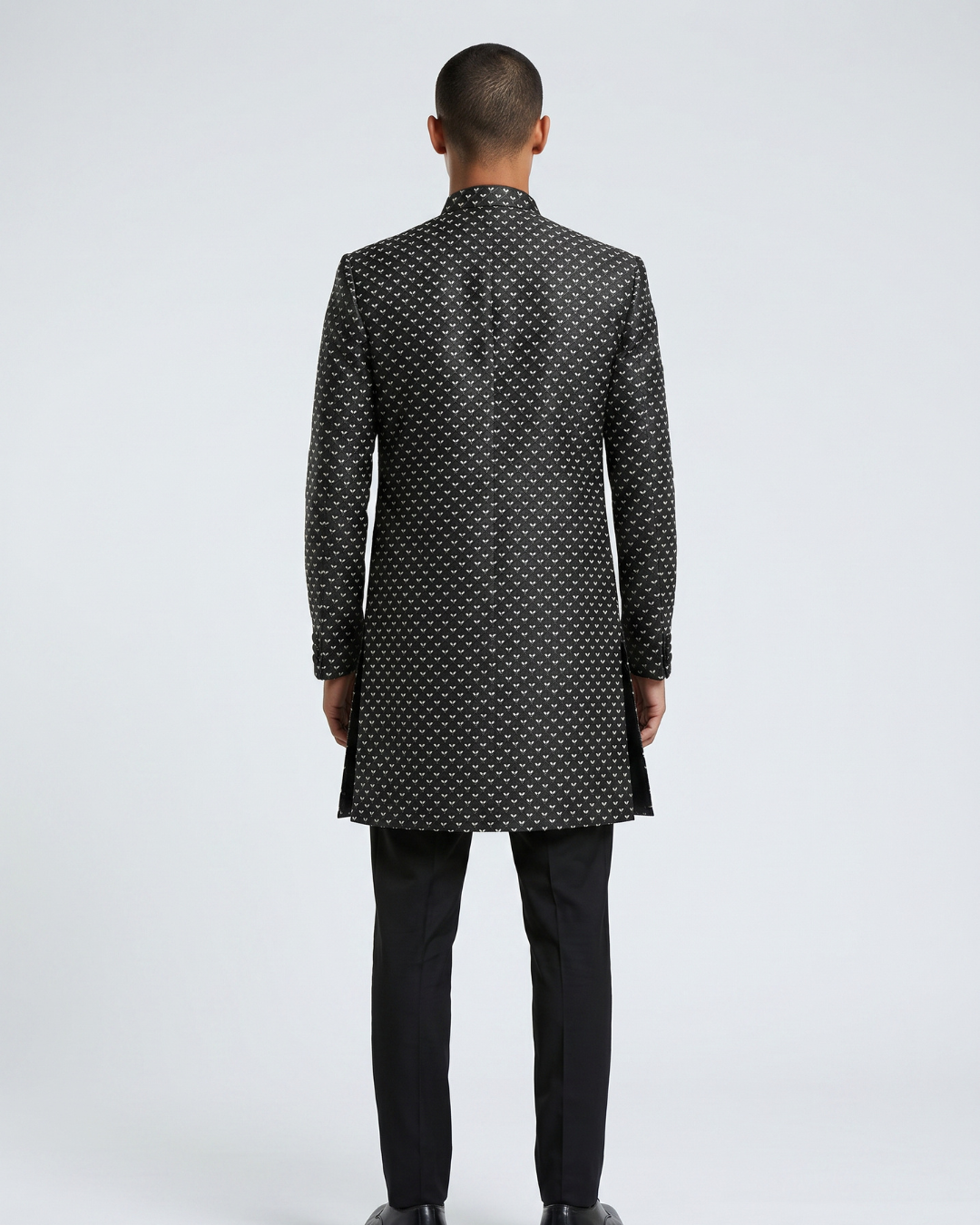 Majestic Black Three Piece Sherwani