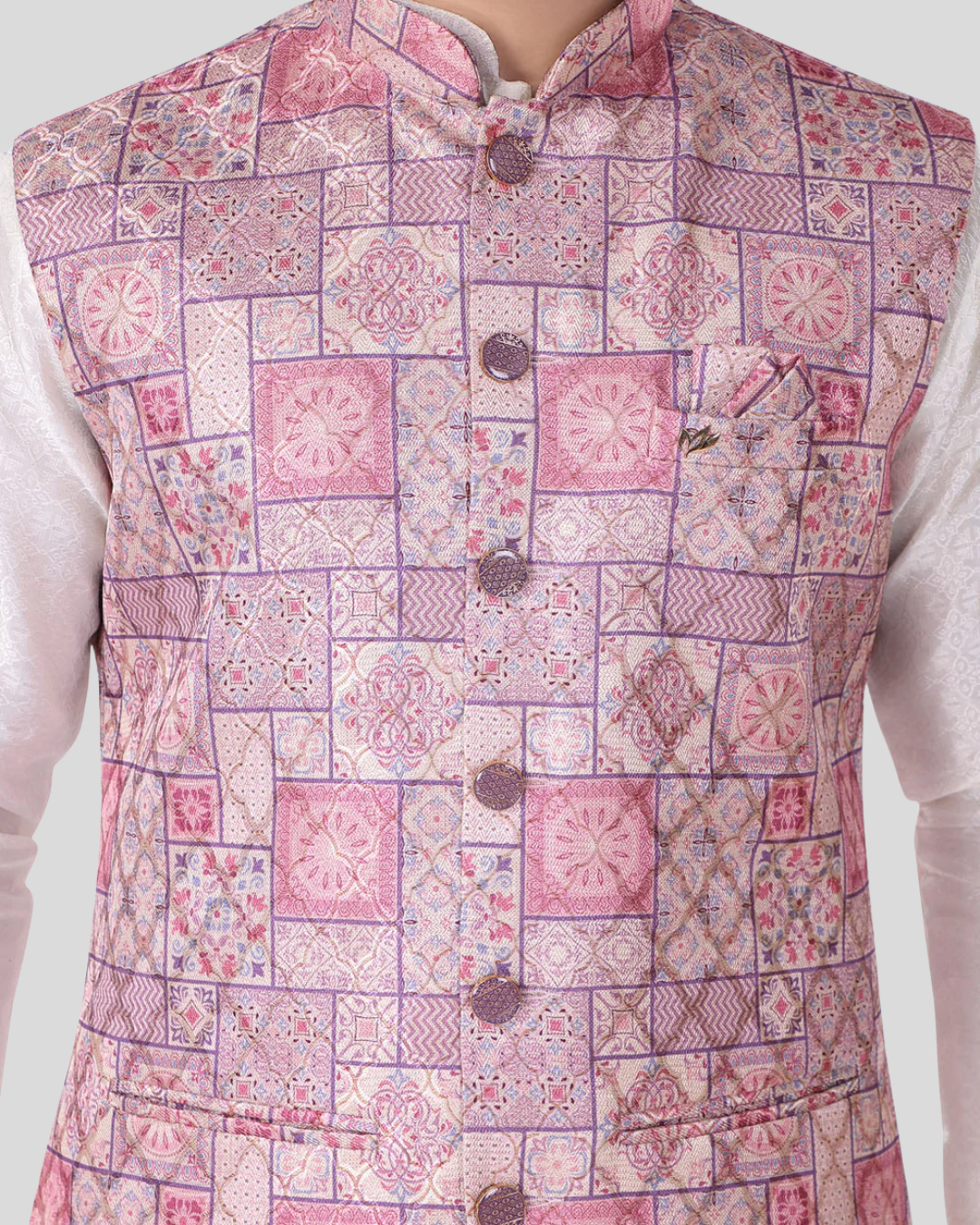 Plum Frame Nehru Jacket