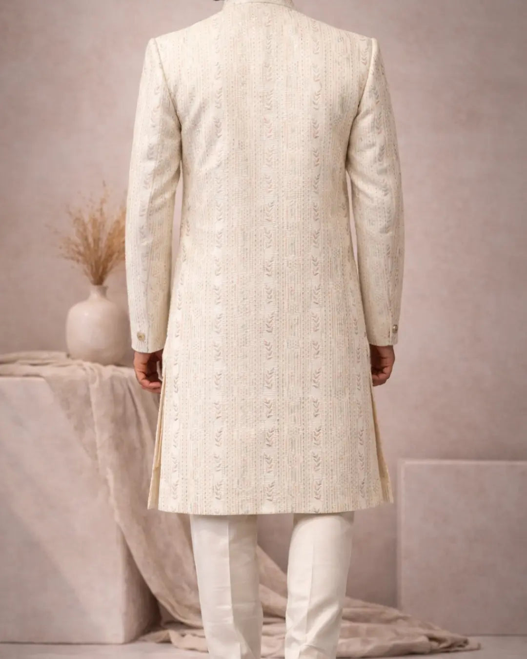 Pastel Paradise Three Piece Sherwani Indicoat