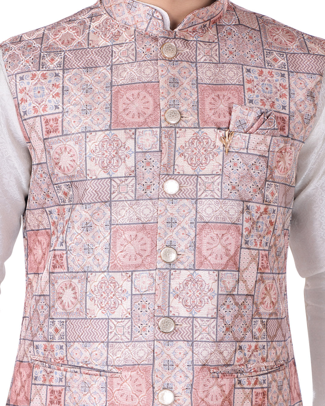 Mauve Frame Nehru Jacket