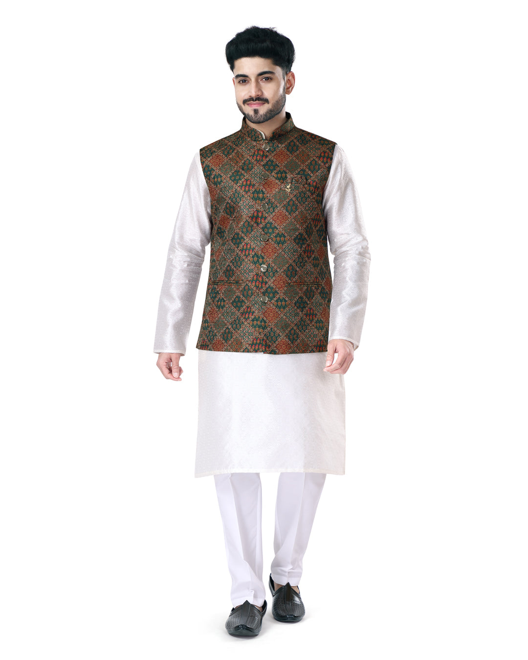 Teal Mirage Nehru Jacket