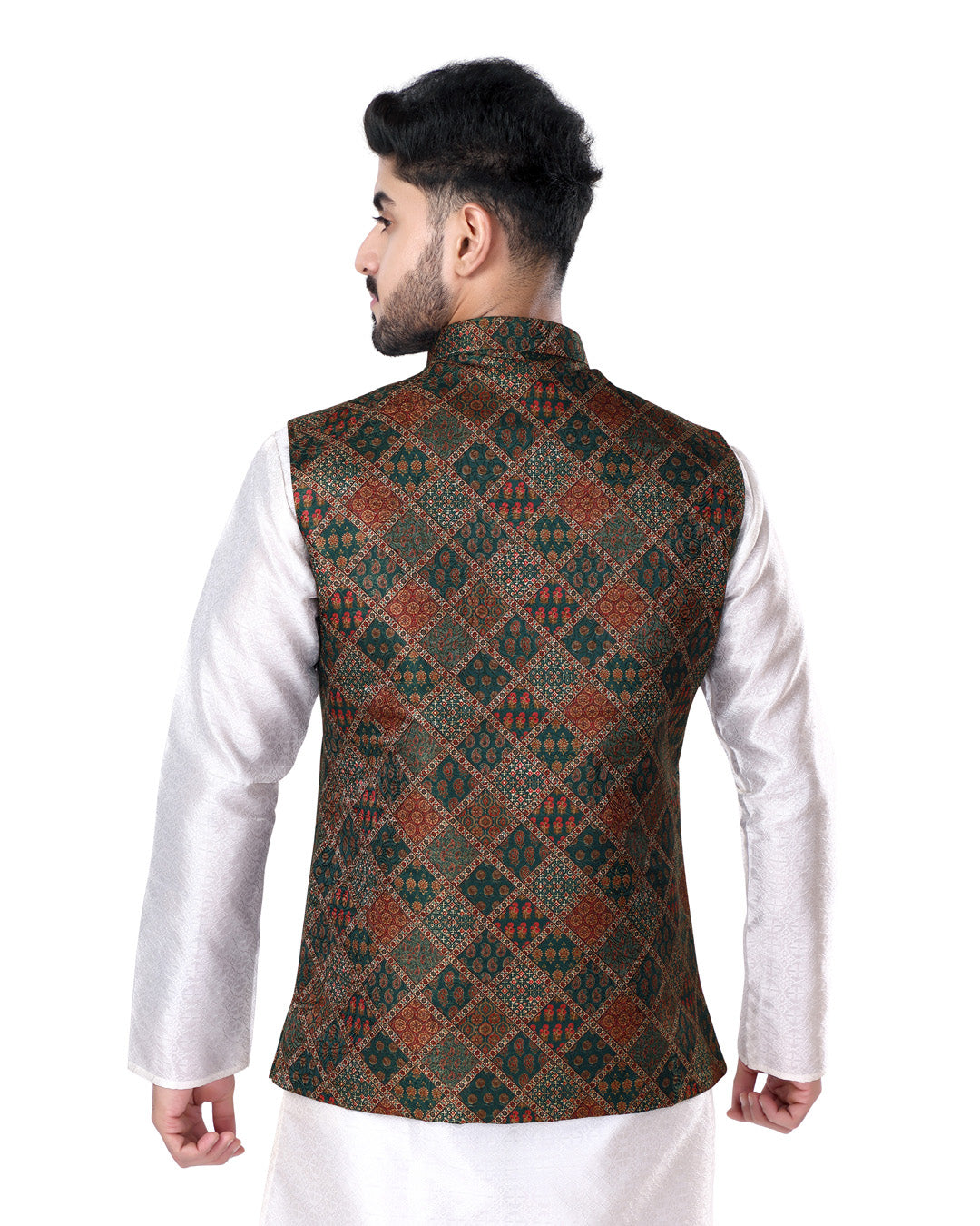 Teal Mirage Nehru Jacket