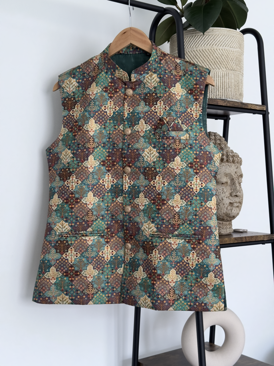 Retro Green Nehru Jacket