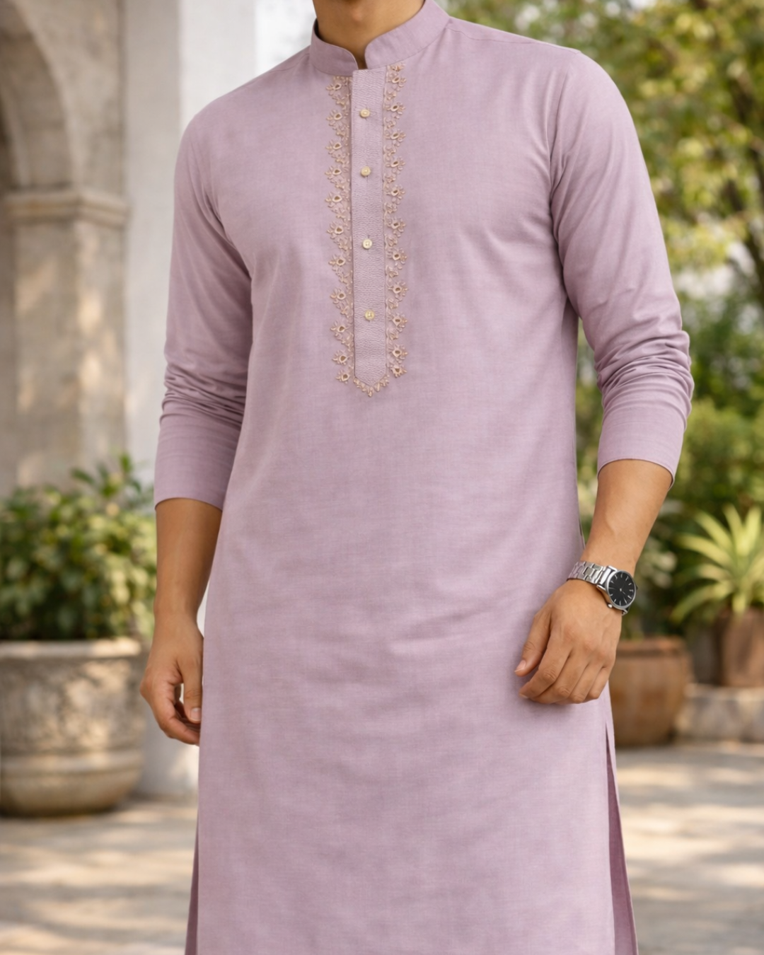 Embroidered Rose Kurta Indicoat