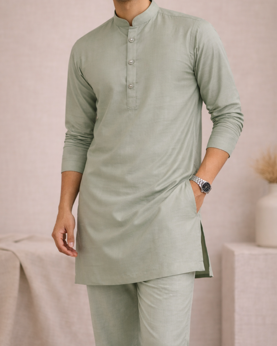 Sage Kurta Set Indicoat